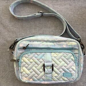 Lug Womens Carousel RFID Technology Convertible Crossbody Bag Mystic Seaglass